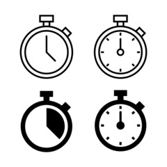Stopwatch icons vector. Timer sign and symbol. Countdown icon. Period of time