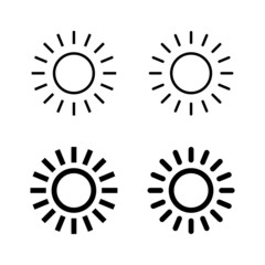 Sun icons vector. Brightness sign and symbol
