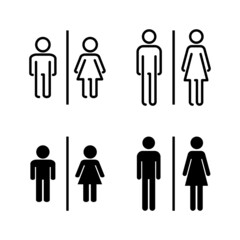 Toilet icons vector. Girls and boys restrooms sign and symbol. bathroom sign. wc, lavatory