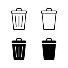 Trash icons vector. trash can icon. delete sign and symbol.