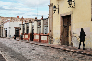 Calles coloniales del Centro Histórico de la Ciudad de Queretaro 