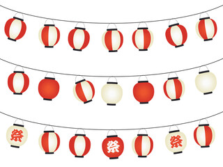 夏祭りの提灯連なりセット_ベクターイラスト © あ こ