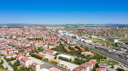 Aerial view of Polatlı,Ankara in TURKEY.