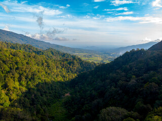 Naklejka premium mountain landscape with clouds