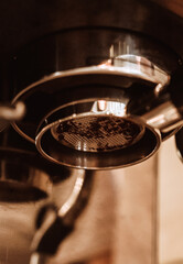 coffee maker pouring espresso