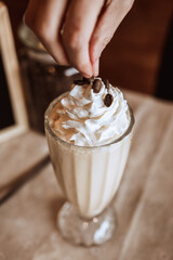 drinking and making milkshakes
