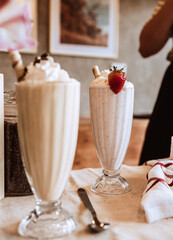 drinking and making milkshakes