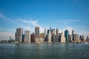 Obraz na płótnie Canvas Lower Manhattan and One World Trade Center in New York City, USA