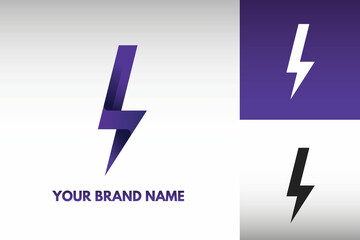 Logo Letter I Initial monogram Electric Power thunder Lightning Style Design Vector in Gradient and monochrome color