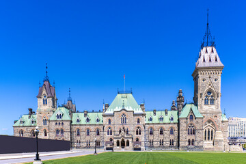 Canadian parliament during the tulips festival