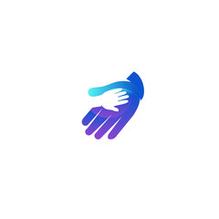 Help hand of children care logo template icon illustration