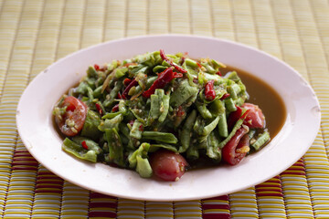 Isaan Thai food,  spicy bean salad,Include Clipping Path.