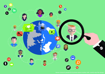 Illustration business.design modern  idea and concept think creativity. for Social network,success,plan,think,search,analyze,communicate, futuristic idea innovation technology.