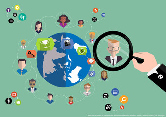 Illustration business.design modern  idea and concept think creativity. for Social network,success,plan,think,search,analyze,communicate, futuristic idea innovation technology.