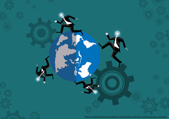 Obraz premium Illustration business.design modern idea and concept think creativity. for Social network,success,plan,think,search,analyze,communicate, futuristic idea innovation technology.