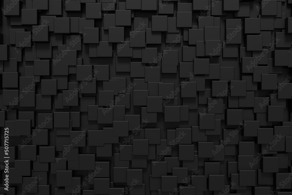 Sticker modern tile wall. darkness background design. 3d rendering.