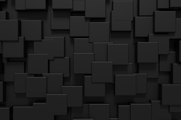 Modern tile wall. Darkness background design. 3D rendering.