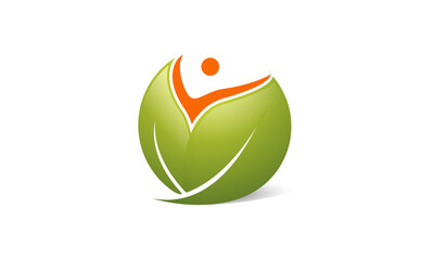People hearth care logo, Medical Clinic, Human leaf logo, Herbal nutrition and Fitness logo template