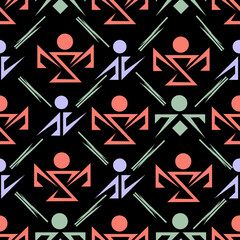 Seamless pattern with people. Design for wall decoration, postcard, poster, brochure, shirt, etc