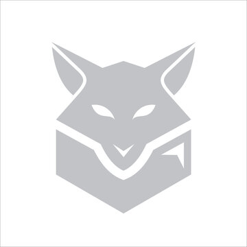 Mascot White Fox Design Logo Template Vector Illustrations
