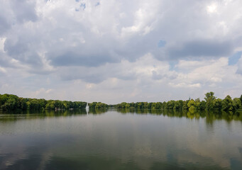 Obraz na płótnie Canvas scenic panorama view of natural landscape under a cloudy sky