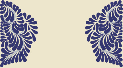 dise&ntilde;o de vectores de talavera en azul con dise&ntilde;o tradicional plumeado