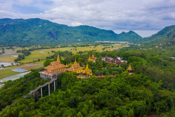 view of Ta Pa pagoda in Ta Pa hill, Tri Ton town, one of the most famous Khmer pagodas in An Giang...