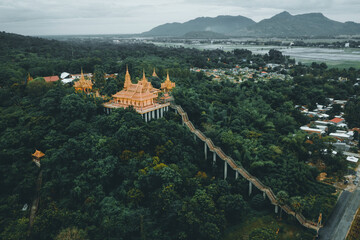 view of Ta Pa pagoda in Ta Pa hill, Tri Ton town, one of the most famous Khmer pagodas in An Giang...