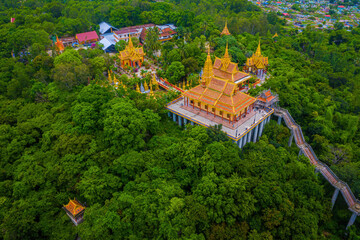 view of Ta Pa pagoda in Ta Pa hill, Tri Ton town, one of the most famous Khmer pagodas in An Giang...