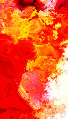 red and yellow paint splashes