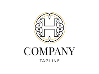 Letter H luxury elegant logo design