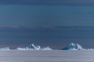 Rafted Icebergs in Antarctica Landscape