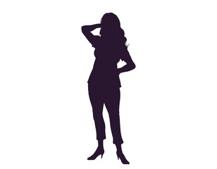やや太めな女性のシルエット