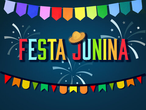 Beautiful greeting card for Festa Junina (June Festival)