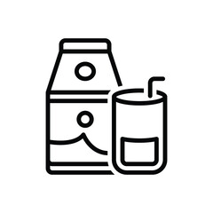 Black line icon for milk