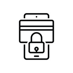 Black line icon for securely