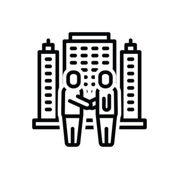 recommend clip art: Black line icon for llp handshake