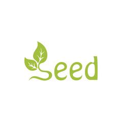 Green Seed Logotype Typography Design