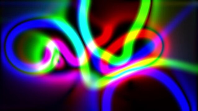 Colorful glow curve gradient line animation. Motion abstract background