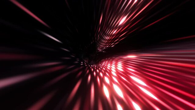 Abstract dark digital mesh hyperspeed futuristic flying lines motion and illuminated light digital effect in tunnel. Futuristic  background, ultra violet glowing lines, laser rays, speed of light. 4K 