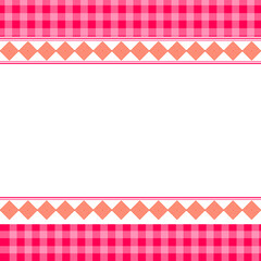Abstract geometric shape with Red plaid background pattern with white retro frame