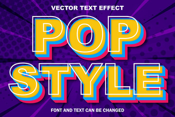 pop art style 3d editable text effect font style template background wallpaper banner poster flyer