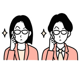 厳しい上司のイラスト素材セット