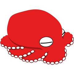 眠っているタコのイラスト