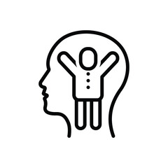 Black line icon for motivation