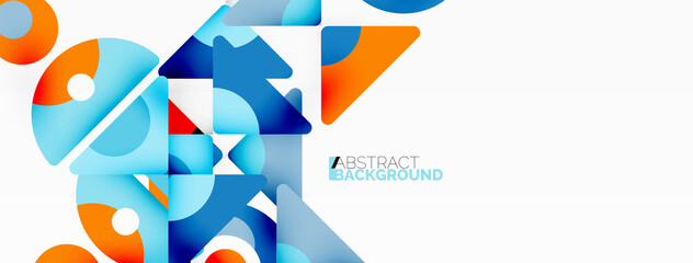 Creative geometric wallpaper. Minimal abstract background. Triangles and circles composition vector illustration for wallpaper banner background or landing page