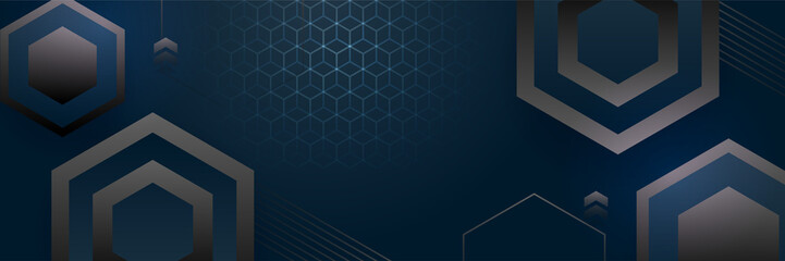 Black and blue abstract banner background