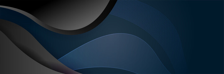 Black and blue abstract banner background