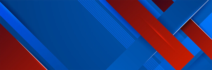 Blue and red abstract banner background