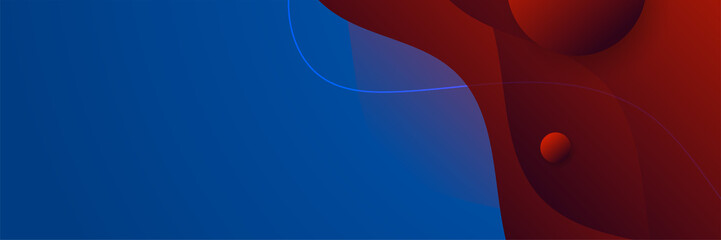 Blue and red abstract banner background